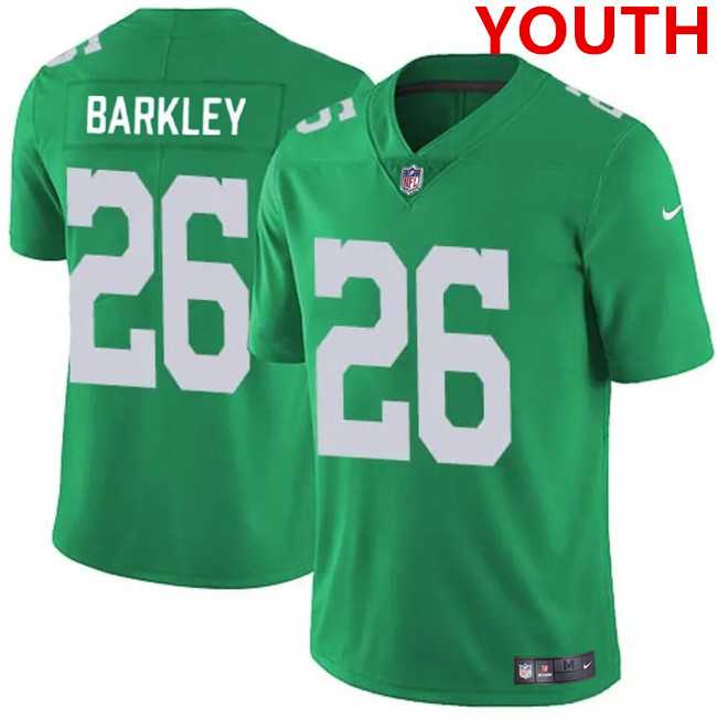 Youth Philadelphia Eagles #26 Saquon Barkley Kelly Green Vapor Untouchable Limited Stitched Jersey Dzhi->customized nfl jersey->Custom Jersey